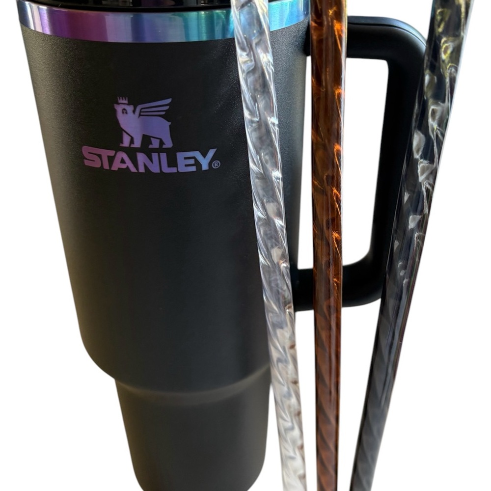 12” 30/40/42oz Tumbler replacement straw set-Glass look-Brown/BLK/Clear 10mm FAT